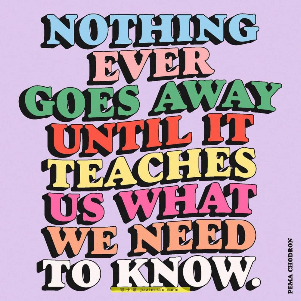 nothing ever goes away untiil it teaches us what we need to know.