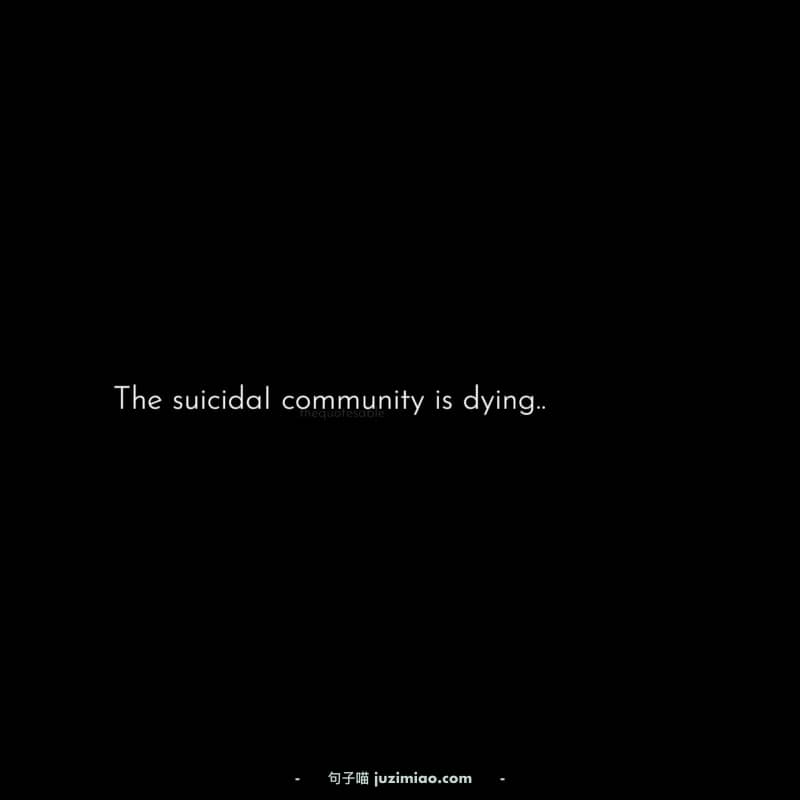 The suicidal community is dying..