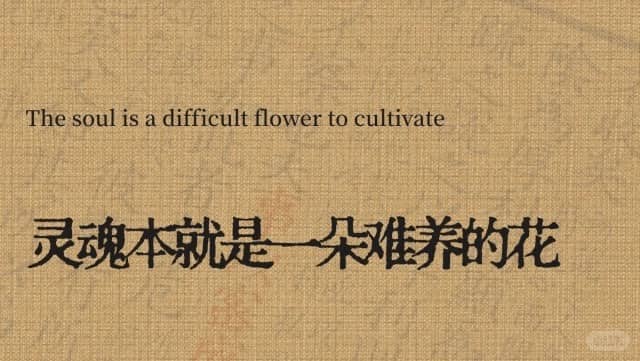 The soul is a difficult flower to cultivate 灵魂本就是一朵难养的花