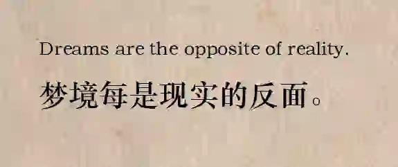 Dreams are the opposite of reality. 梦境每是现实的反面。