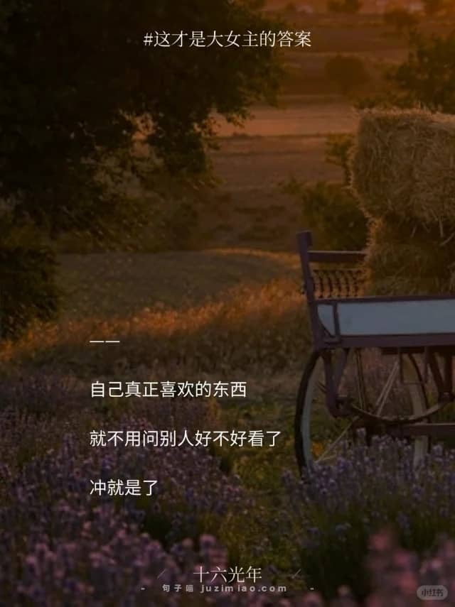 自己真正喜欢的东西，就不用问别人好不好看了，冲就是了！